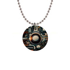 Technology Robot Internet Processor 1  Button Necklace