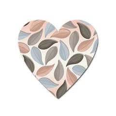 Leaves Pastel Background Nature Heart Magnet