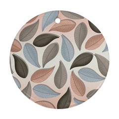 Leaves Pastel Background Nature Round Ornament (two Sides) by Ravend