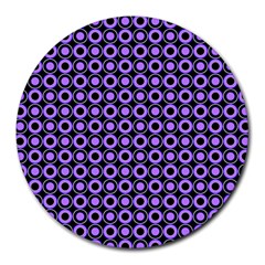 Mazipoodles Purple Donuts Polka Dot  Round Mousepad by Mazipoodles
