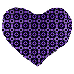 Mazipoodles Purple Donuts Polka Dot  Large 19  Premium Heart Shape Cushions by Mazipoodles