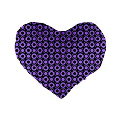 Mazipoodles Purple Donuts Polka Dot  Standard 16  Premium Flano Heart Shape Cushions by Mazipoodles