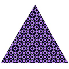 Mazipoodles Purple Donuts Polka Dot  Wooden Puzzle Triangle by Mazipoodles