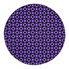 Mazipoodles Purple Donuts Polka Dot  Round Glass Fridge Magnet (4 Pack) by Mazipoodles