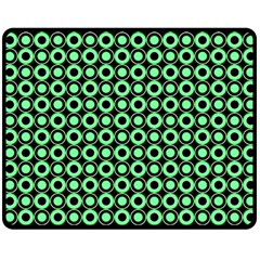 Mazipoodles Green Donuts Polka Dot Two Sides Fleece Blanket (medium) by Mazipoodles