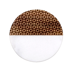 Mazipoodles Green Donuts Polka Dot Classic Marble Wood Coaster (round)  by Mazipoodles