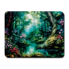 River Stream Flower Nature Small Mousepad