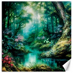 River Stream Flower Nature Canvas 12  X 12 