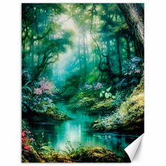 River Stream Flower Nature Canvas 18  X 24 