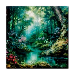 River Stream Flower Nature Face Towel