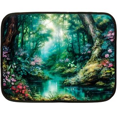 River Stream Flower Nature Two Sides Fleece Blanket (mini)