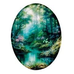 River Stream Flower Nature Oval Glass Fridge Magnet (4 Pack) by Ravend