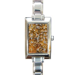 Honey Bee Bees Insect Rectangle Italian Charm Watch