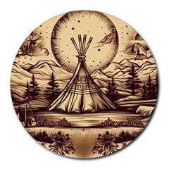 Nation Indian Native Indigenous Round Mousepad