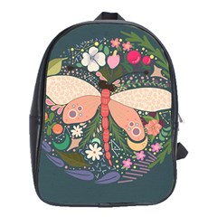 Bug Nature Flower Dragonfly School Bag (xl)