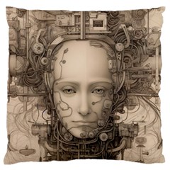 Cyborg Robot Future Drawing Poster Standard Premium Plush Fleece Cushion Case (one Side) by Ravend