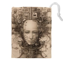 Cyborg Robot Future Drawing Poster Drawstring Pouch (4xl)