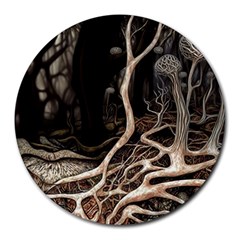 Tree Nature Landscape Forest Round Mousepad by Ravend