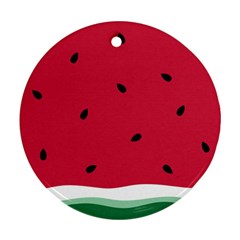 Minimalist Summer Watermelon Wallpaper Round Ornament (two Sides)