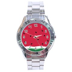 Minimalist Summer Watermelon Wallpaper Stainless Steel Analogue Watch