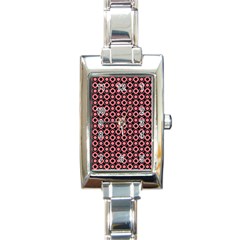 Mazipoodles Red Donuts Polka Dot  Rectangle Italian Charm Watch