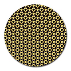  Mazipoodles Yellow Donuts Polka Dot Round Mousepad by Mazipoodles