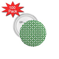 Mazipoodles Green White Donuts Polka Dot  1 75  Buttons (100 Pack) 