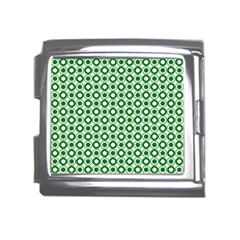 Mazipoodles Green White Donuts Polka Dot  Mega Link Italian Charm (18mm) by Mazipoodles