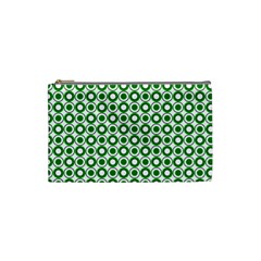 Mazipoodles Green White Donuts Polka Dot  Cosmetic Bag (small) by Mazipoodles