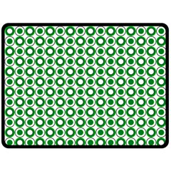 Mazipoodles Green White Donuts Polka Dot  Two Sides Fleece Blanket (large) by Mazipoodles