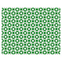 Mazipoodles Green White Donuts Polka Dot  Two Sides Premium Plush Fleece Blanket (medium) by Mazipoodles