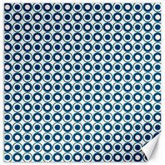 Mazipoodles Dusty Duck Egg Blue White Donuts Polka Dot Canvas 12  X 12  by Mazipoodles