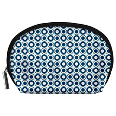 Mazipoodles Dusty Duck Egg Blue White Donuts Polka Dot Accessory Pouch (large) by Mazipoodles