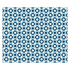 Mazipoodles Dusty Duck Egg Blue White Donuts Polka Dot Two Sides Premium Plush Fleece Blanket (small) by Mazipoodles