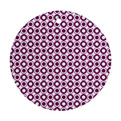 Mazipoodles Magenta White Donuts Polka Dot Ornament (round)