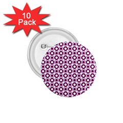 Mazipoodles Magenta White Donuts Polka Dot 1 75  Buttons (10 Pack)