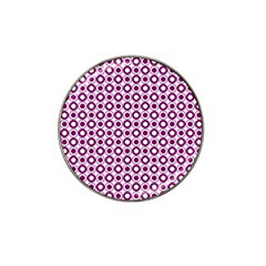 Mazipoodles Magenta White Donuts Polka Dot Hat Clip Ball Marker (4 Pack) by Mazipoodles