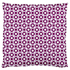 Mazipoodles Magenta White Donuts Polka Dot Large Premium Plush Fleece Cushion Case (one Side) by Mazipoodles