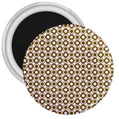 Mazipoodles Olive White Donuts Polka Dot 3  Magnets