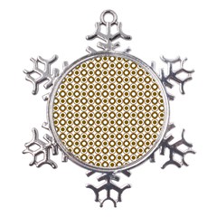 Mazipoodles Olive White Donuts Polka Dot Metal Large Snowflake Ornament by Mazipoodles