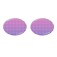 Mazipoodles Pink Purple White Gradient Donuts Polka Dot  Cufflinks (oval)