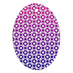 Mazipoodles Pink Purple White Gradient Donuts Polka Dot  Oval Ornament (two Sides) by Mazipoodles