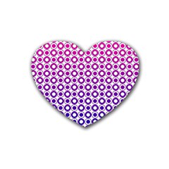 Mazipoodles Pink Purple White Gradient Donuts Polka Dot  Rubber Heart Coaster (4 Pack) by Mazipoodles