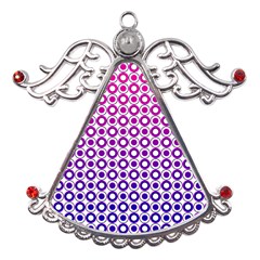 Mazipoodles Pink Purple White Gradient Donuts Polka Dot  Metal Angel With Crystal Ornament by Mazipoodles