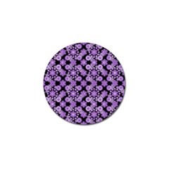 Bitesize Flowers Pearls And Donuts Lilac Black Golf Ball Marker (10 Pack) by Mazipoodles