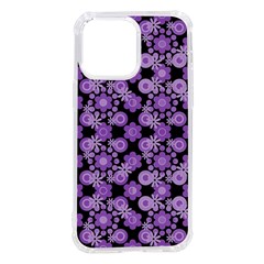 Bitesize Flowers Pearls And Donuts Lilac Black Iphone 14 Pro Max Tpu Uv Print Case by Mazipoodles