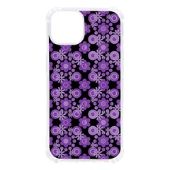 Bitesize Flowers Pearls And Donuts Lilac Black Iphone 13 Tpu Uv Print Case by Mazipoodles