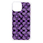 Bitesize Flowers Pearls And Donuts Lilac Black iPhone 13 mini TPU UV Print Case Front