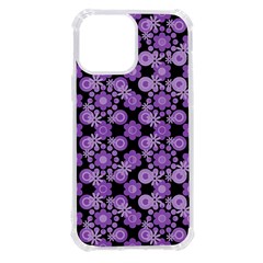 Bitesize Flowers Pearls And Donuts Lilac Black Iphone 13 Pro Max Tpu Uv Print Case by Mazipoodles