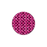 Bitesize Flowers Pearls And Donuts Fuchsia Black Golf Ball Marker (10 pack) Front